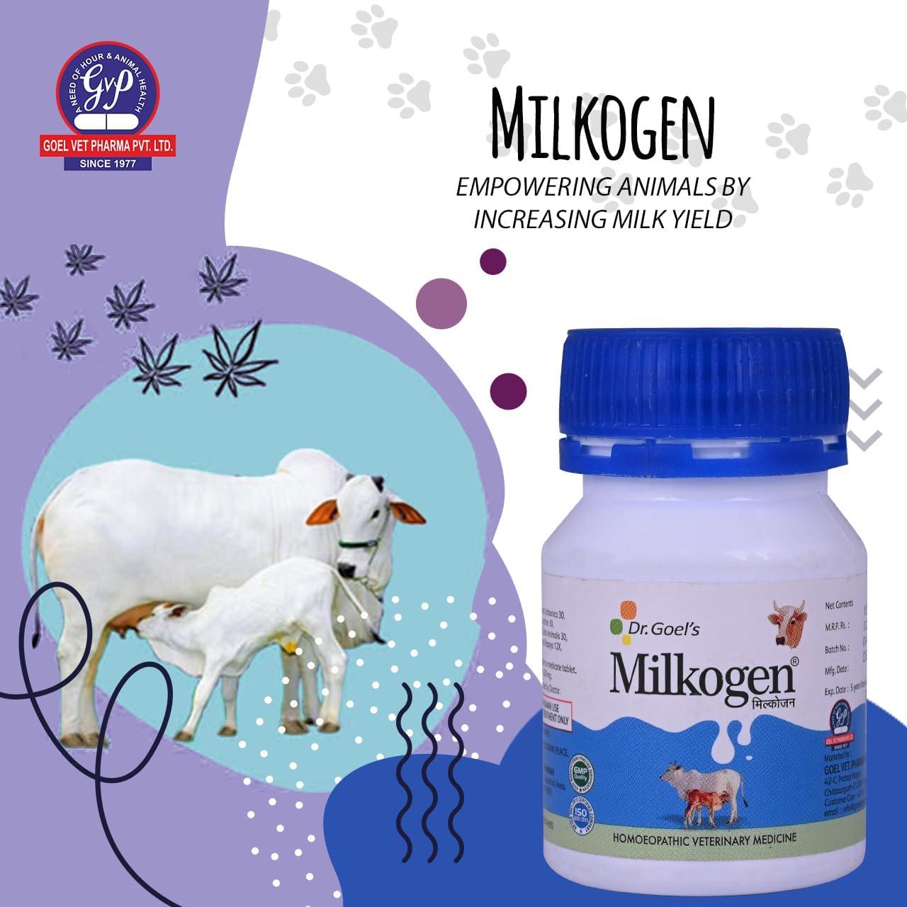 DR GOEL\'S DR GOEL\'S Milkogen for Cattle Homeopathic Remedy Tablets Increase Milk Yield May Enhance Milk Quantity