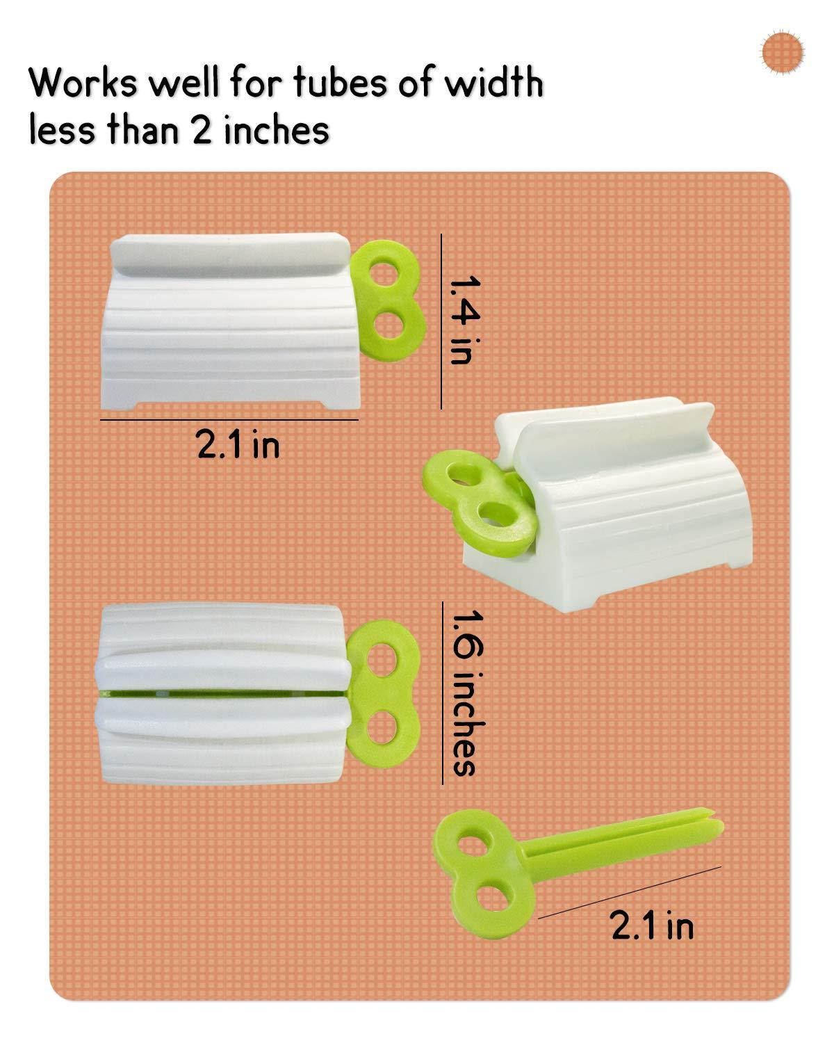 MoHern MoHern Plastic Toothpaste Squeezer, 4 Pcs Toothpaste Tube Squeezers, Multi-Purpose Toothpaste Dispenser, Rolling Toothpaste Holder Stand