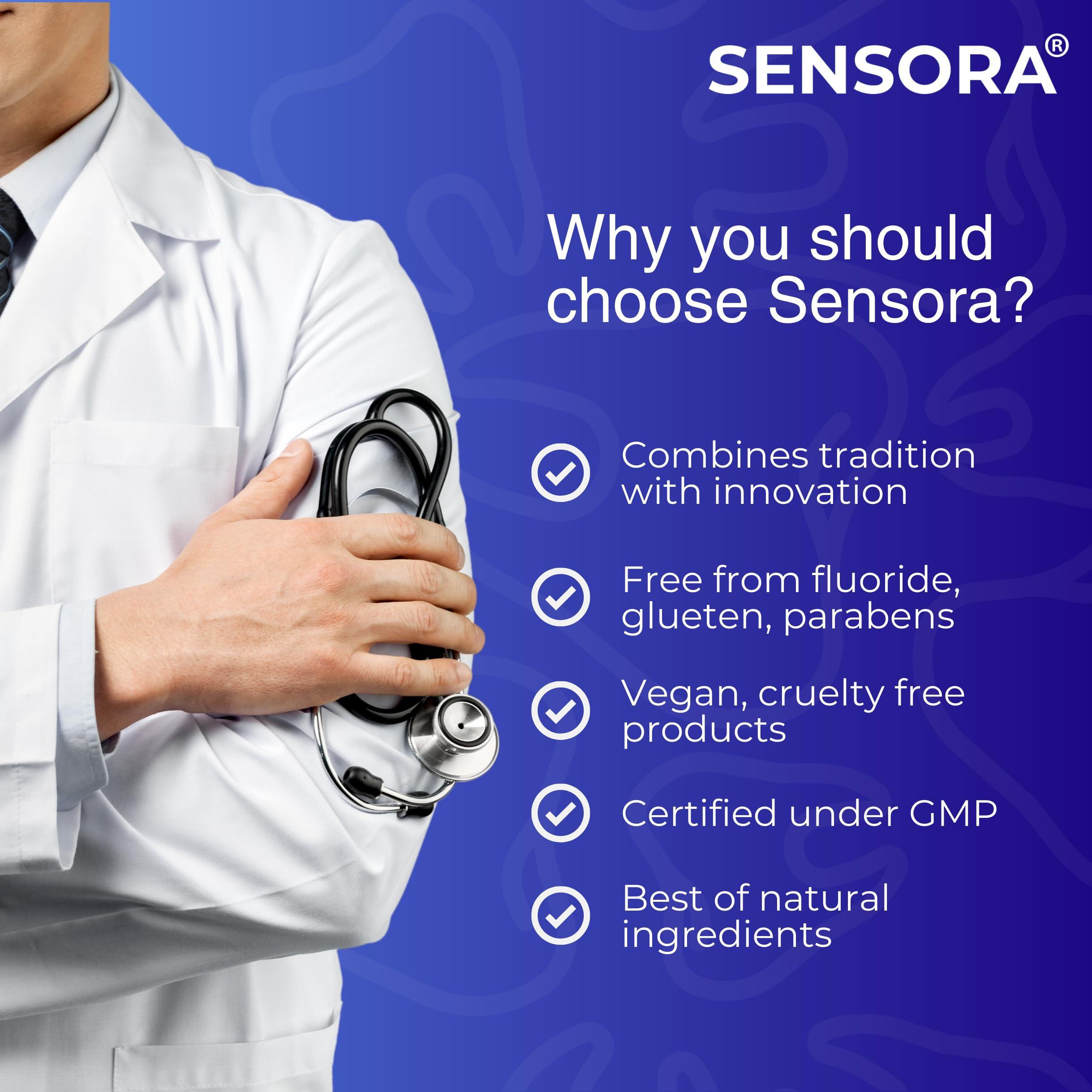 Sensora SENSORA Sensitivity Relief Toothpaste with Rapid Relief Formula | Herbal Ingredients | Ideal for Sensitive Teeth |Pack of 3