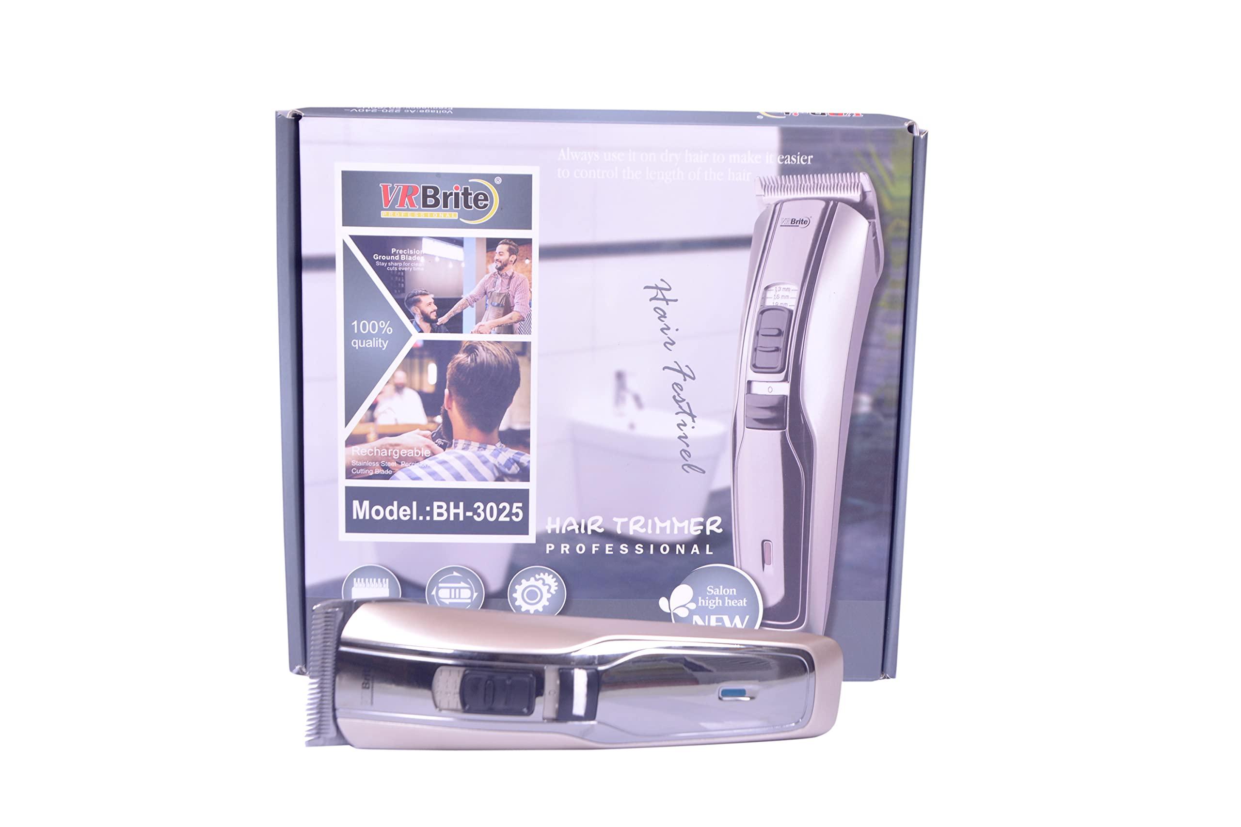 VR Brite VR Brite Waterproof Cordless Professional Trimmer for Men & Women for Hair, Beard, Moustache & Body Grooming with Length Adjustment Clips with Perfect Balance Runtime: 60 min Trimmer for Men (Multi)