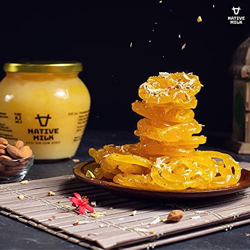 Native Milk Native Milk Pure A2 Cow Ghee | A2 Milk Protein | Desi Gir Cow Ghee | Hand Churned | Vedic Bilona Method | No Added Preservatives 500ml (Pack of 2)