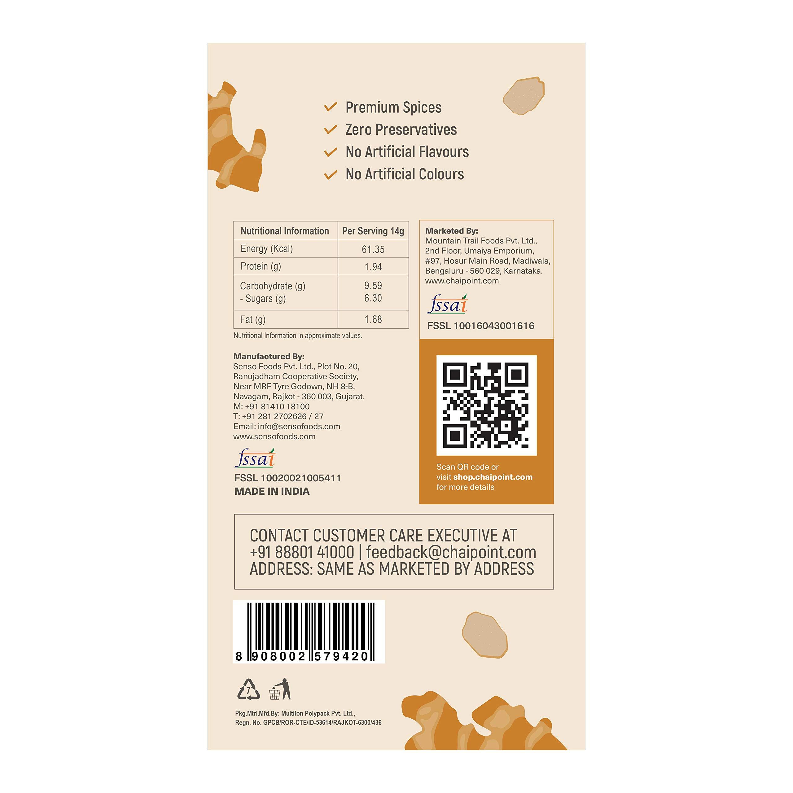 CHAI POINT CHAI POINT Instant Tea | Incredibly Authentic | Ginger Flavoured Tea | 10 Sachets | Adhrak Chai | Instant Tea Premix | Tea Ginger Mix (Pack of 1)