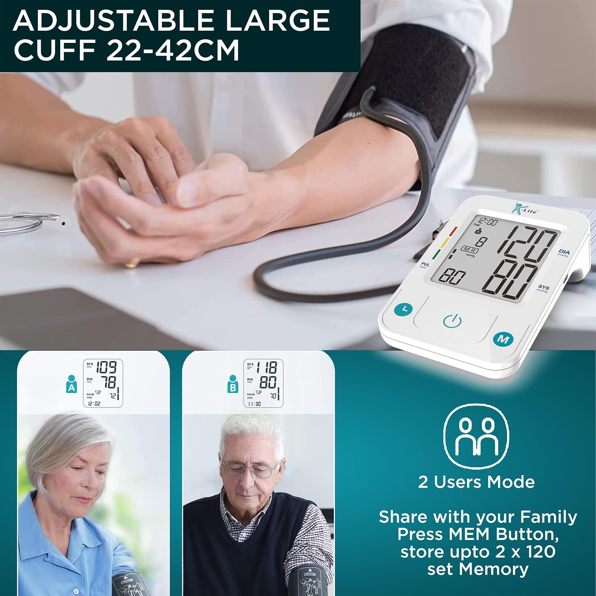 K-Life K-Life - BPM-107 Fully Automatic Digital Electronic Blood Pressure Monitor - Portable Digital Blood Pressure Machine - Accurate Measurement Blood Pressure Monitor Digital bp moniter - White