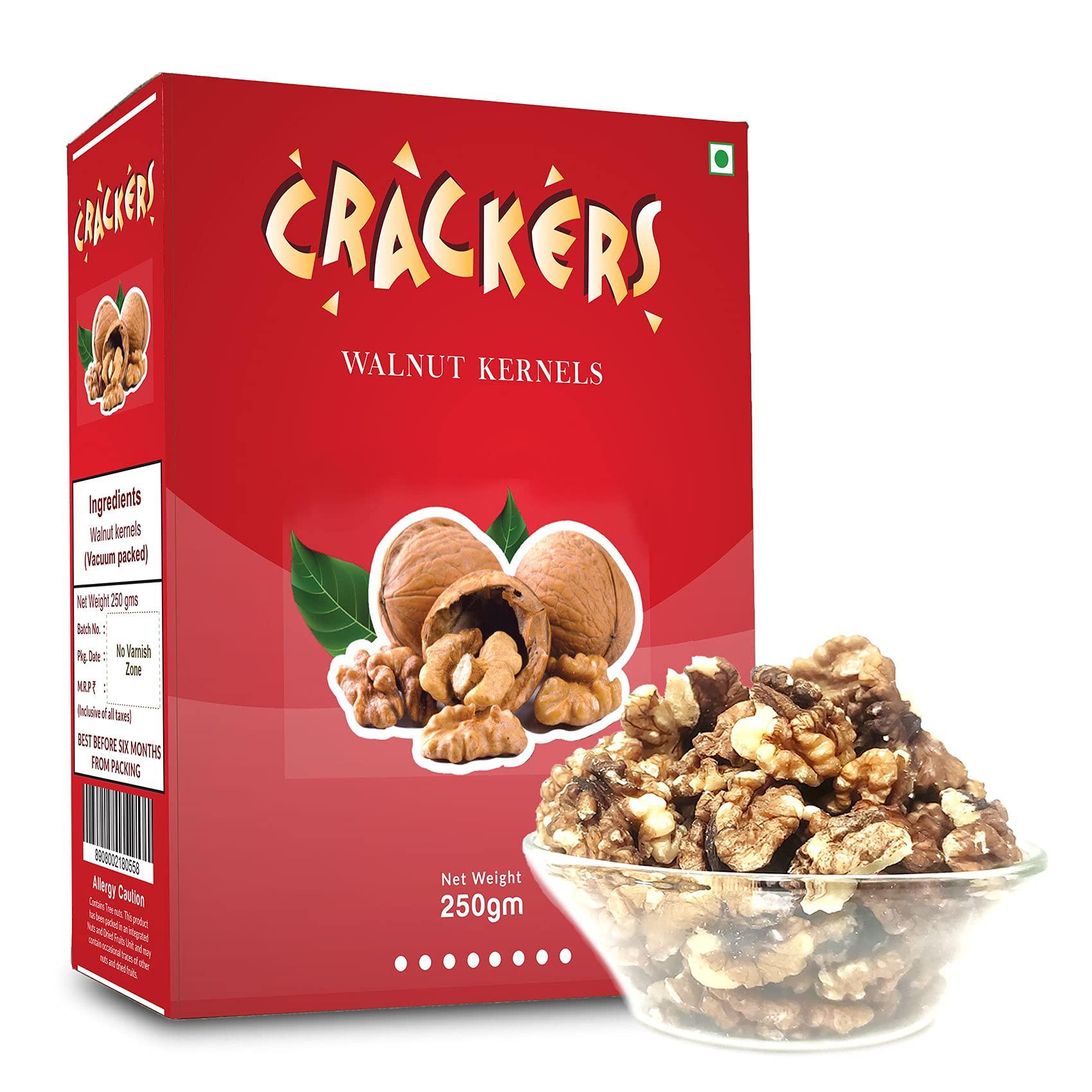 GO Go Crackers Kashmiri Brown Walnuts Kernels Without Shell -Pack of 2 x250 g