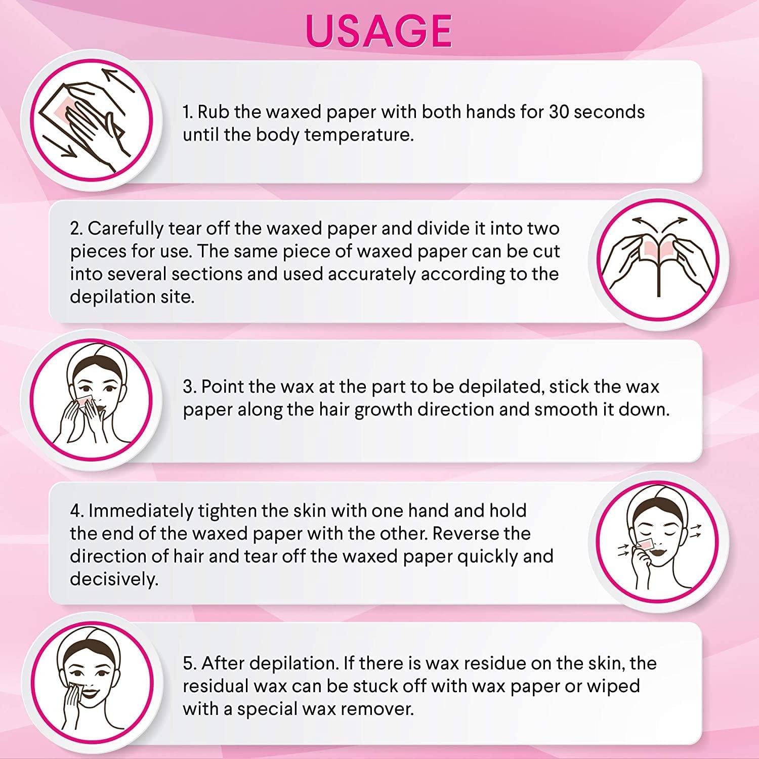 AKADO AKADO Hair Removal Ready to Use Cold Waxing Strip Eyebrows Face Upper Lip Chin Facial Wax Strips for Girls and Women\'s - 10 pc. (20)