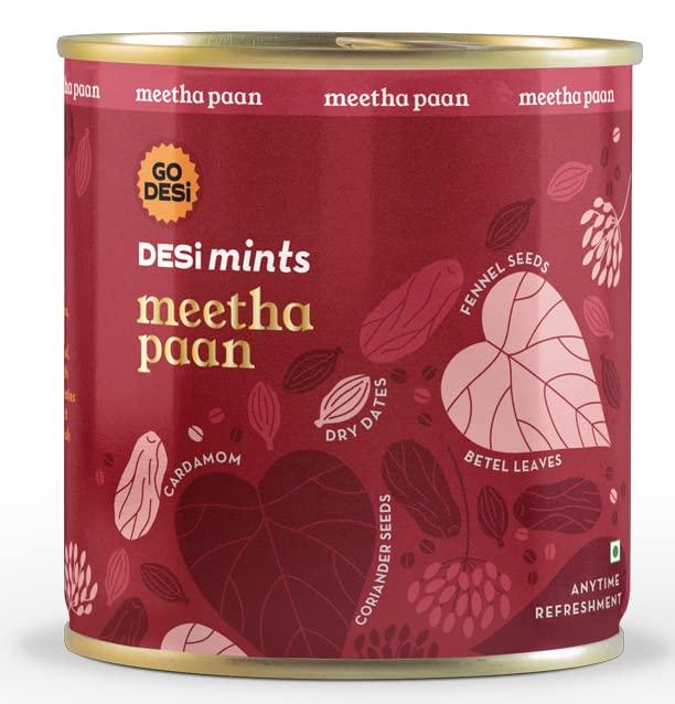GO DESi Go Desi Meetha Paan Mouth fresheners, Desi Mints, Refreshing Mouthfreshener, Mukhwas (2 x 90g) & GO DESi Popz Kaccha Aam | 40 Pieces