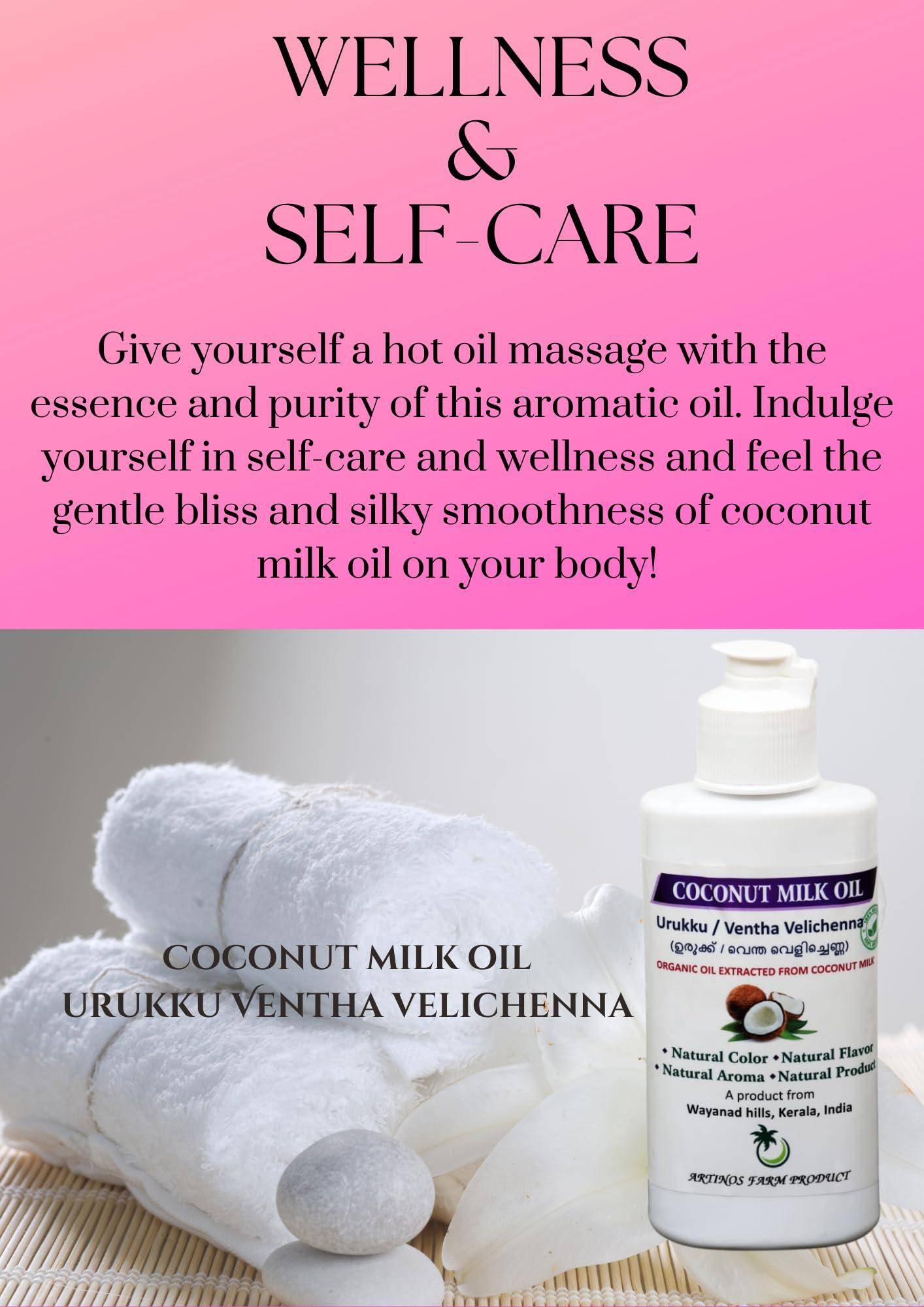 Artinos Farm Product Coconut Milk Oil - Pure, Organic and Natural oil from the hills of Kerala