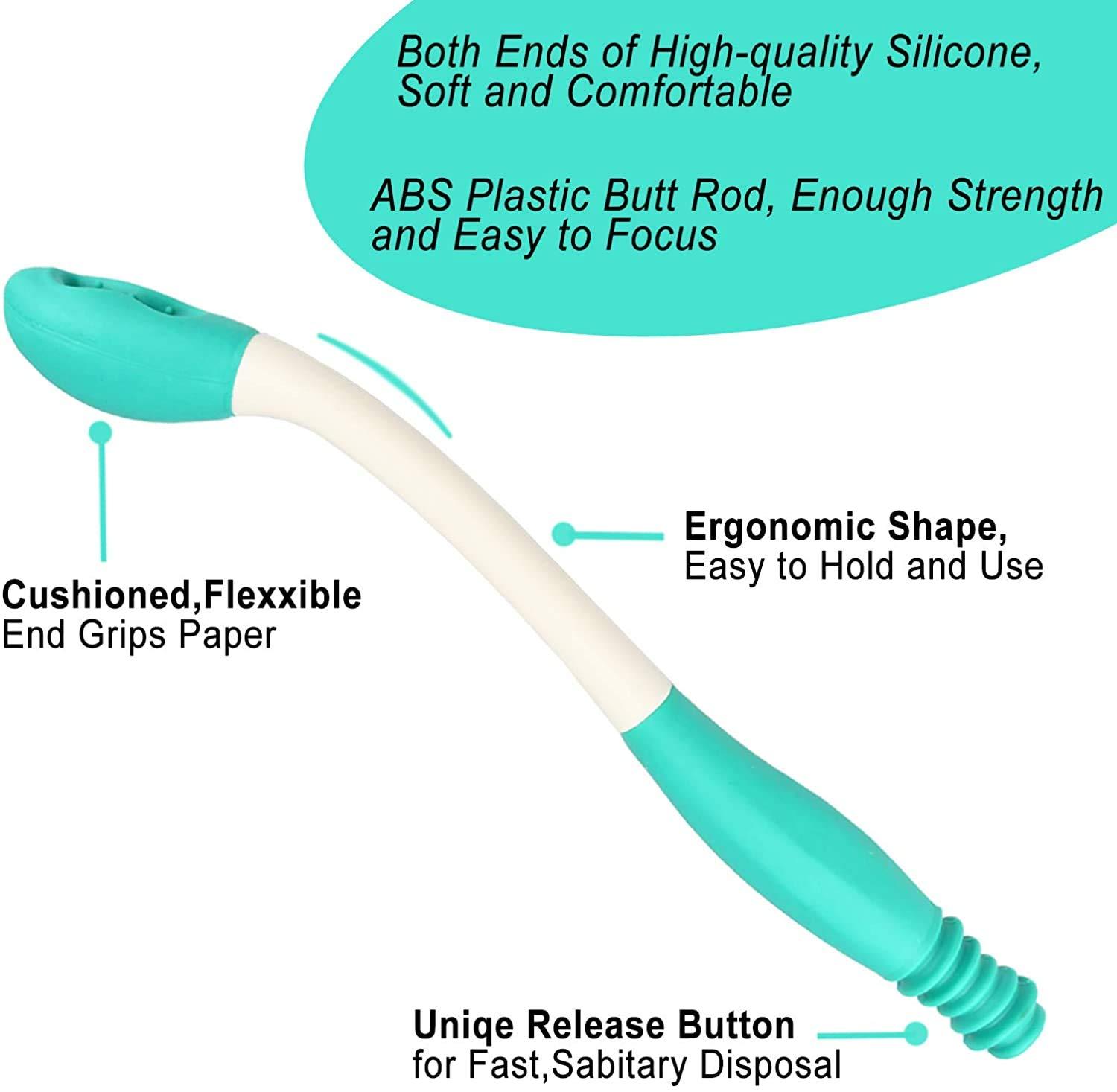 Momowoa Toilet Aids Tools, Long Reach Comfort Wipe, Bottom Buddy Toilet Tissue Wiping Aid Ideal Daily Living Bathroom Aid for Limited Mobility