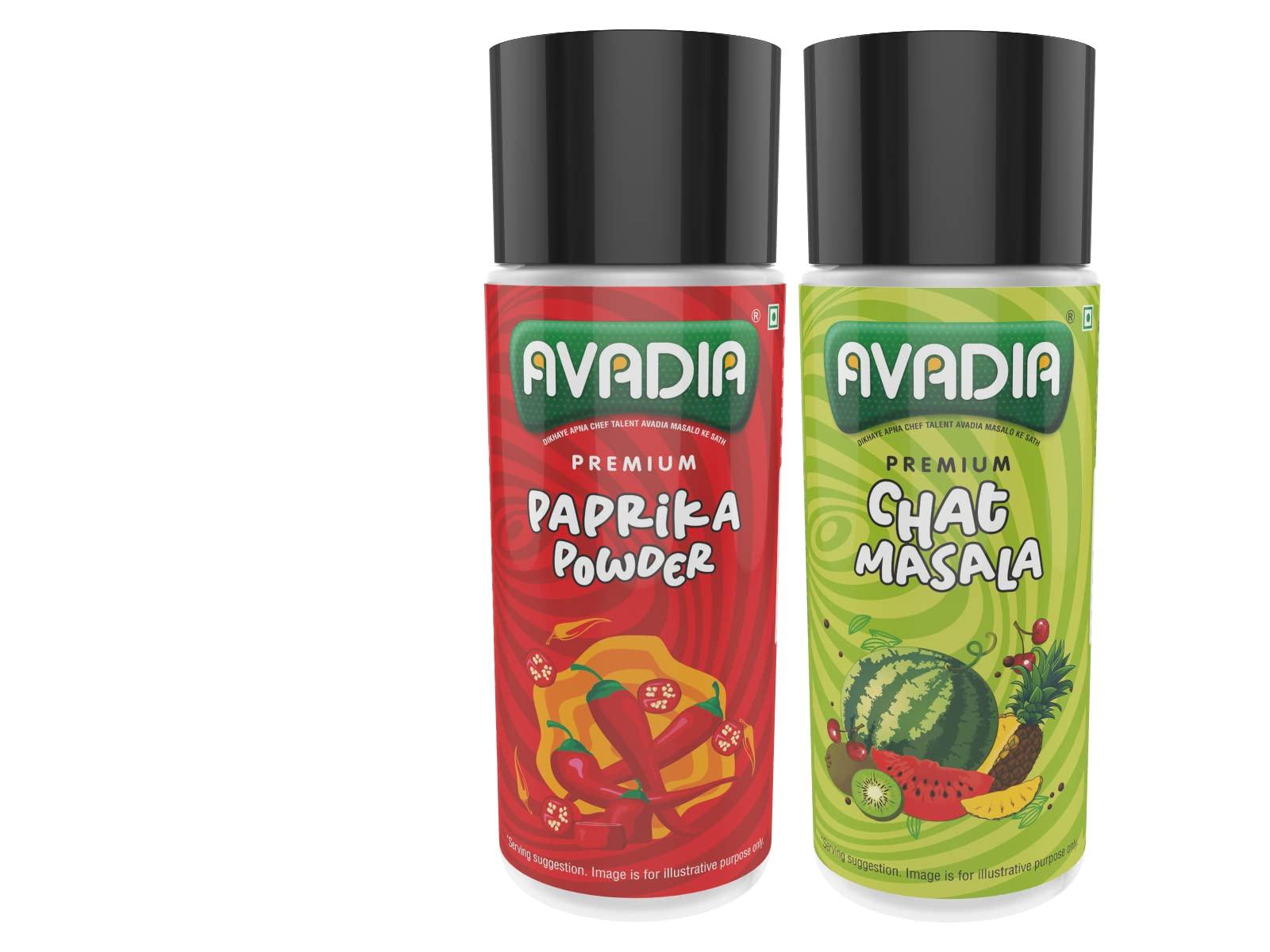 AVADIA AVADIA Paprika Powder, Chat Masala (2 Combo- 100 gm sprinklers)
