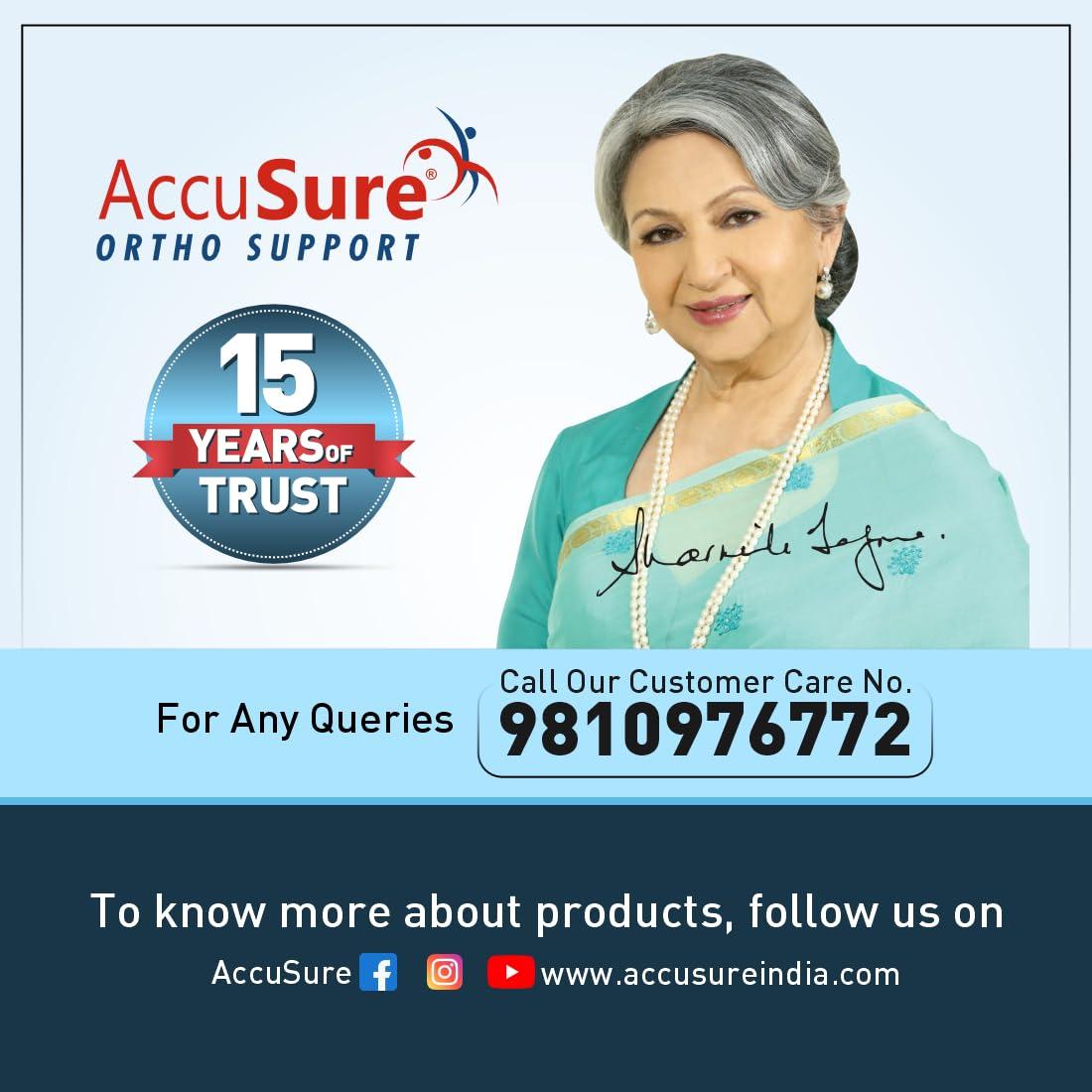 AccuSure AccuSure Orthopedic Pain Relief Bamboo Yarn Knee Support Cap Brace/Sleeves Pair For Sports, Pain Relief, Knee Compression Support, Exercise, Gym, Running, Cycling, Knee Cap Guard Brace Knee Support For Men And Women-Medium