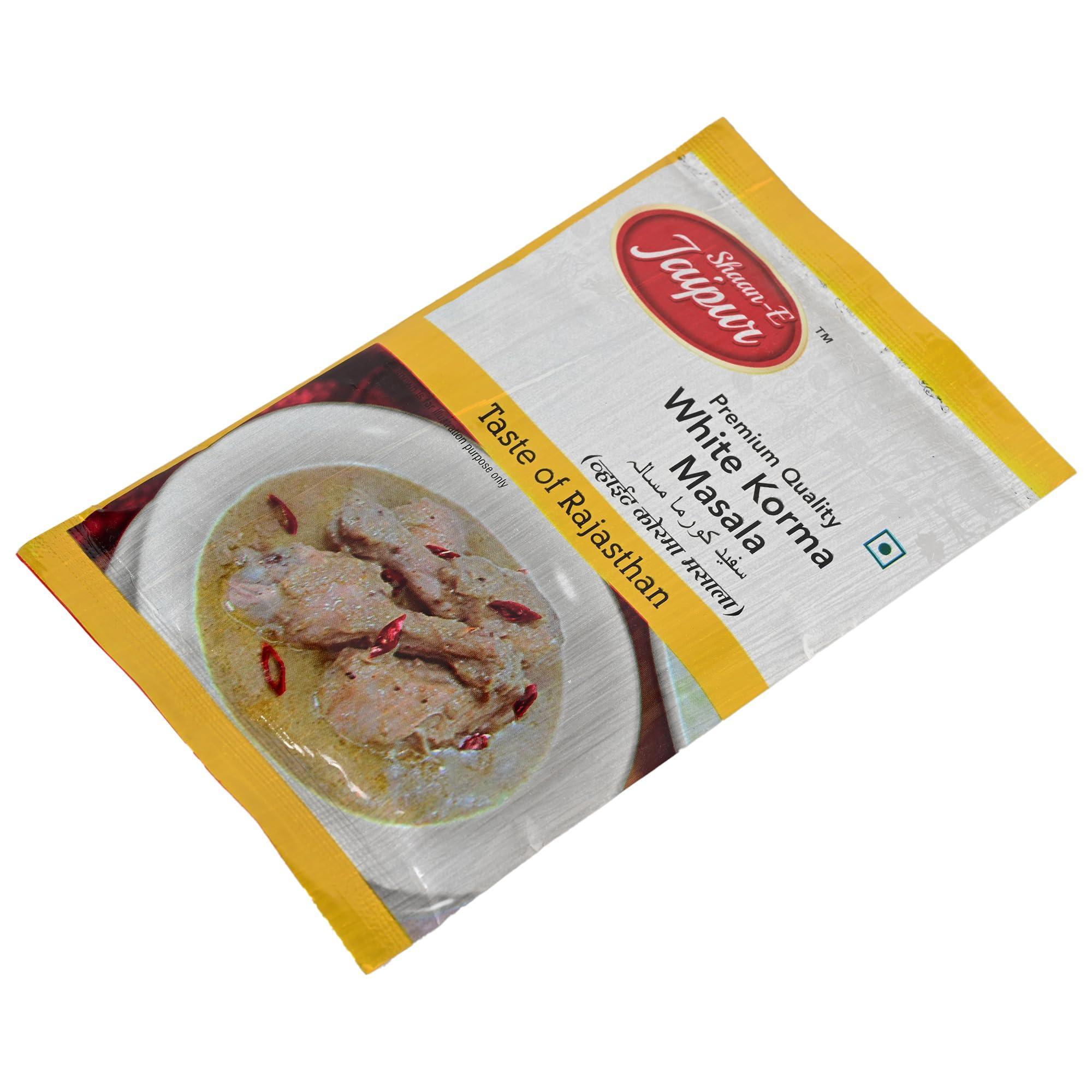 SHAAN-E JAIPUR Shaan-E Jaipur White Korma Masala | Shahi White Chicken Korma Masala | Natural Spices | Spice for Authentic Taste and Colour 50 gm Each (Pack of 1)