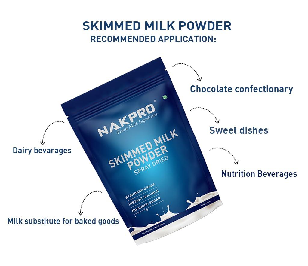 NAKPRO NAKPRO Skimmed Milk Powder, 1kg | Derived from Cow Milk, 100% Pure & Natural | Sugar Free & No Added Preservatives | Perfect for Tea & Coffee for Everyday Use | NABL Lab tested for Purity