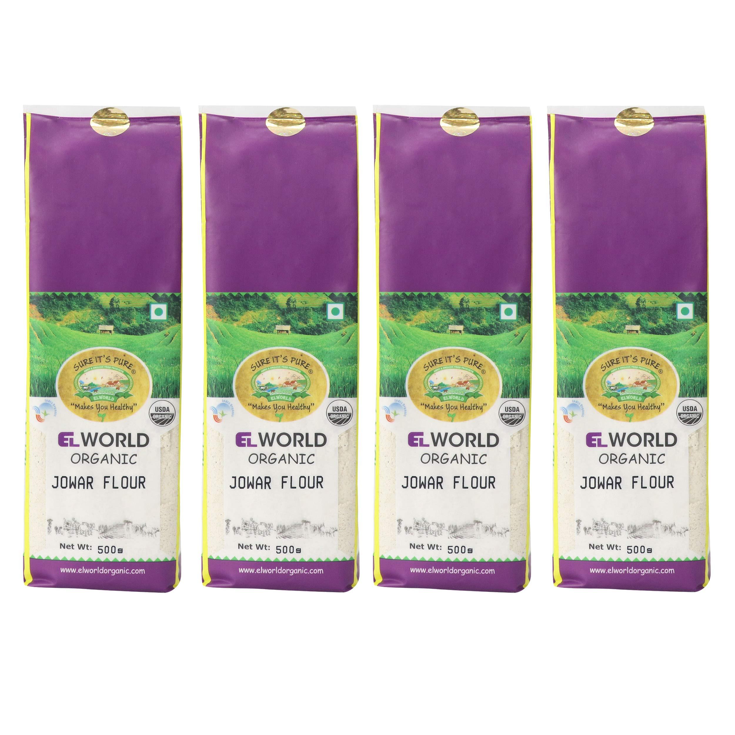 ELWORLD AGRO & ORGANIC FOOD PRODUCTS ELWORLD AGRO & ORGANIC FOOD PRODUCTS Jowar (Sorghum) Flour Gluten Free, 500G (Pack of 10)
