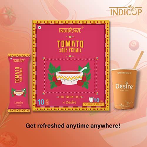 INDICUP Indicup Tomato Soup Instant Premix , Pack of 1- 10 sachets, Instant soup premix, Refreshing taste,