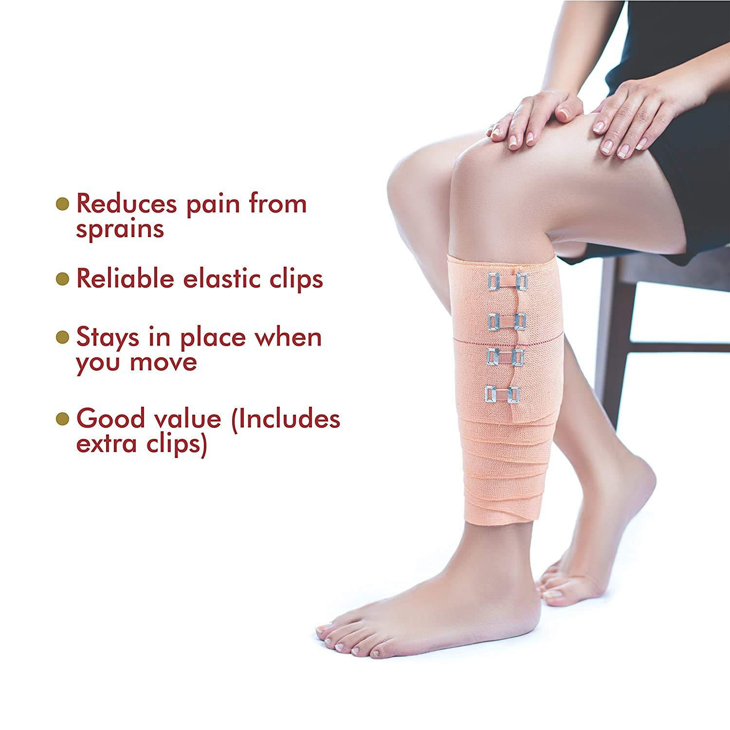 Comfort Comfort Premium Elastic Crepe Bandage - Roll Sports Wrist Wrap Straps, Elastic Compression (Pack of 2 (4m x 6cm)) (8cm)