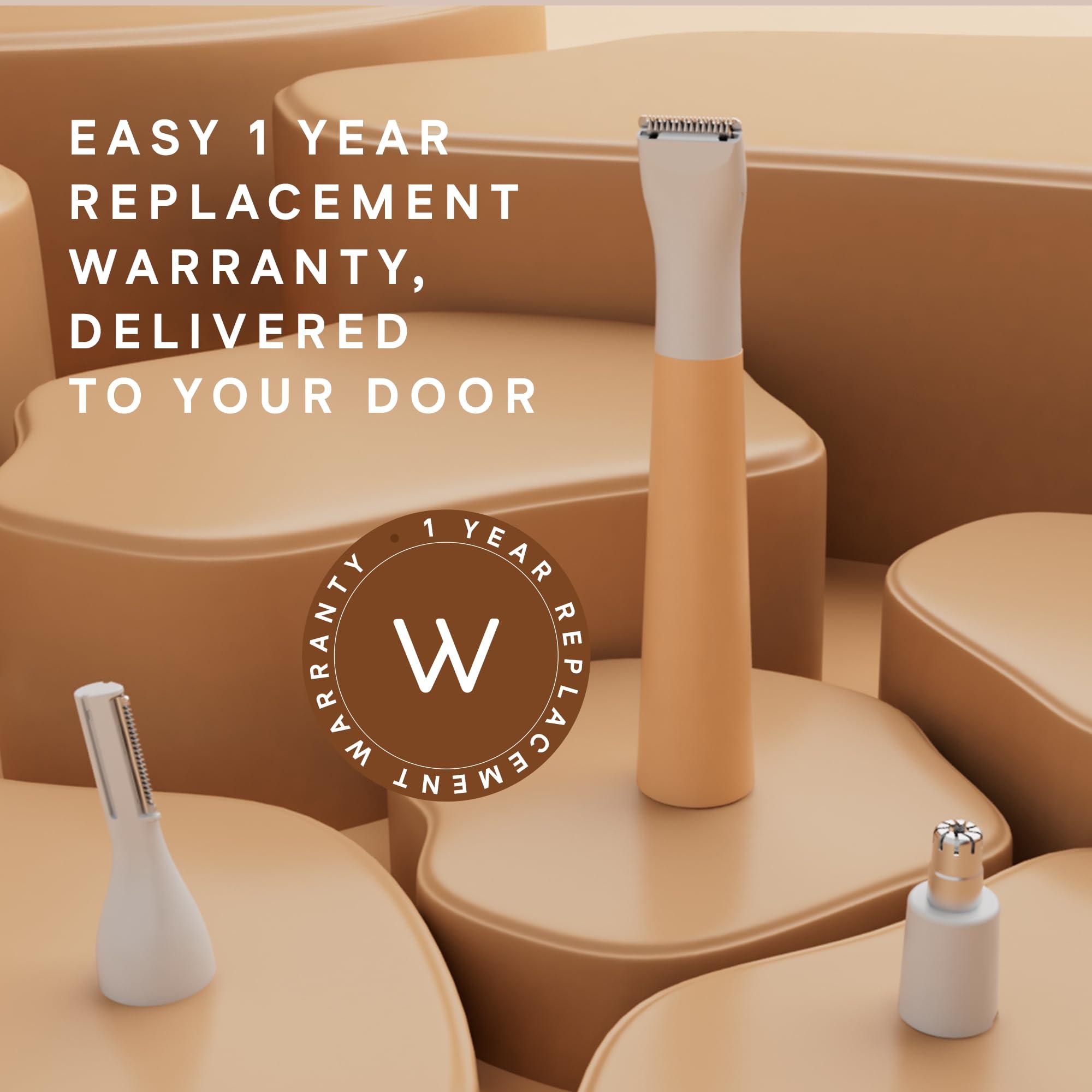 WINSTON Winston Rechargeable Electric 3-in-1 Full Body and Bikini Trimmer for Women - 90 Min, Safe for Sensitive Area, Multi-Grooming Eyebrow Trimmer, Body and Bikini Trimmer - 1-Year Warranty