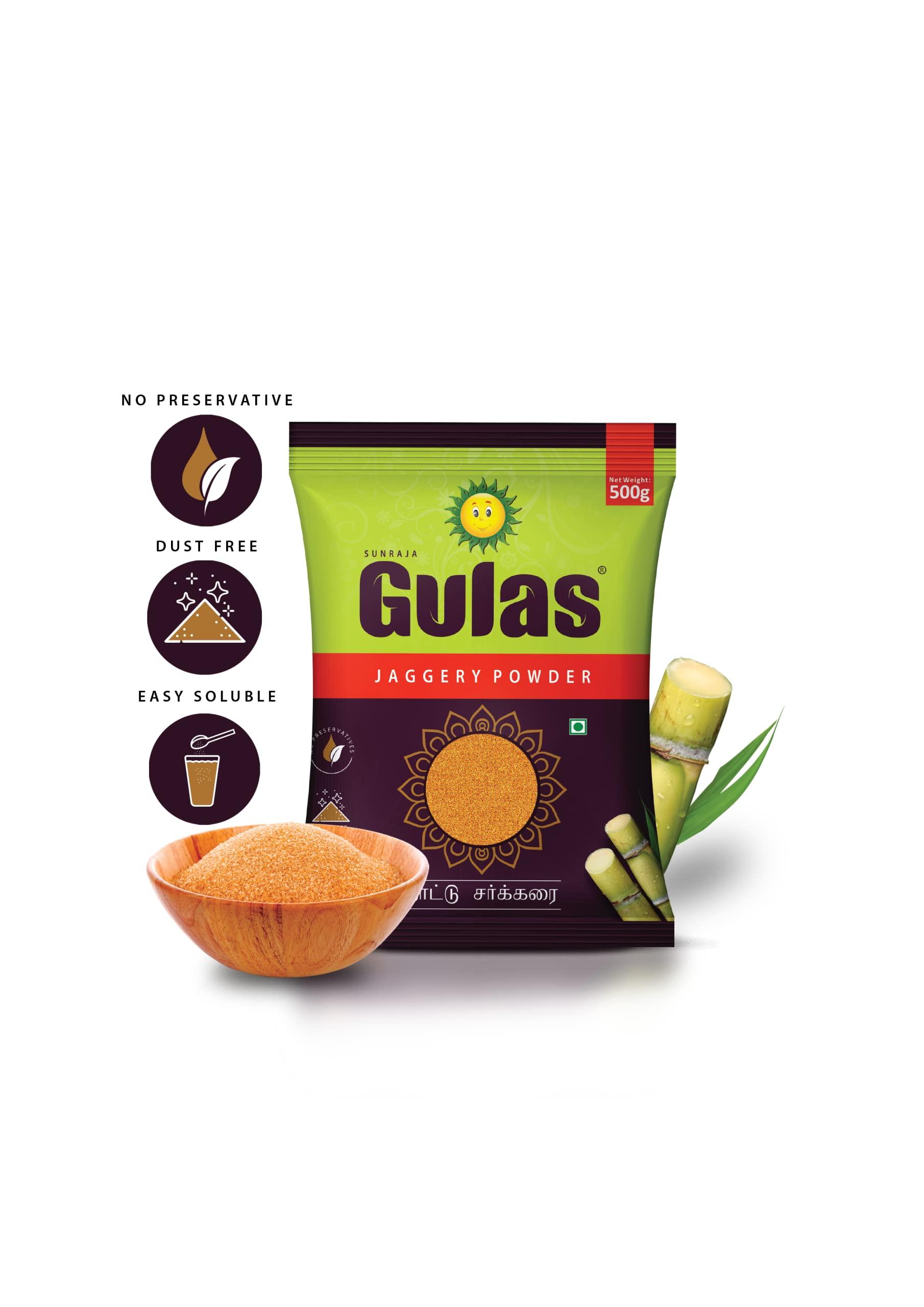Sunraja Gulas Sunraja Gulas Jaggery Powder Pouch Combo Set of 2, 500 G - Total 1KG (2)