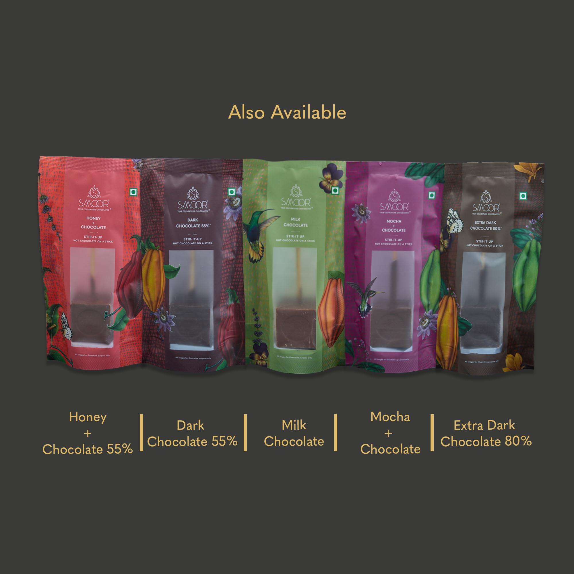 SMOOR SMOOR Stir-it-Up Mint Hot Chocolate Cubes | DIY dissolvable hot chocolate on a stick | 1 cube makes 1 cup hot chocolate |Perfect For Snacking & Gifting | 90gm (Pack of 3) (Mint)