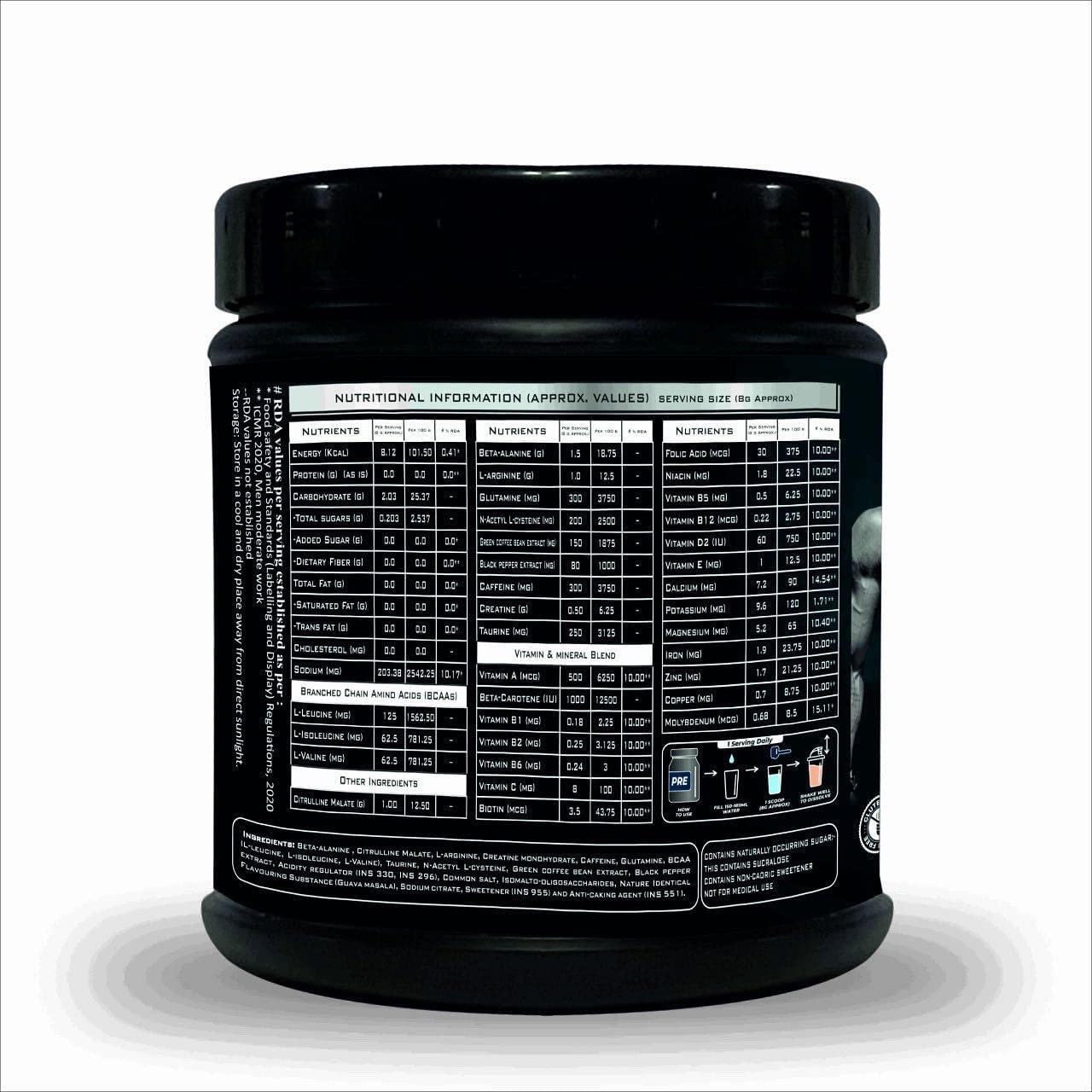 HitVish Nutrition HitVish Nutrition Pre-Workout Supplement (31 Servings, Watermelon Flavour) | Pre Workout Supplement For Men & Women , Creatine, Taurine For Performance & Energy Boost 250 gm , 31 Servings