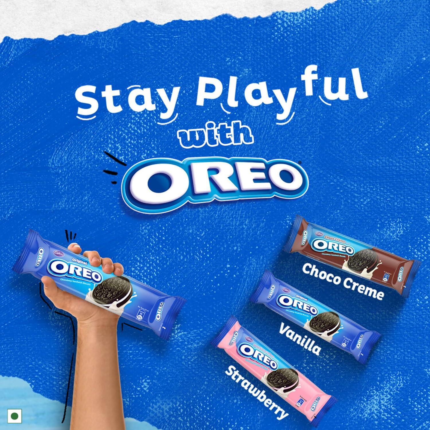 Oreo Oreo Cadbury Vanilla Flavour Crme Sandwich Biscuit, 288.75 grams(packaging may vary) (Pack of 3)