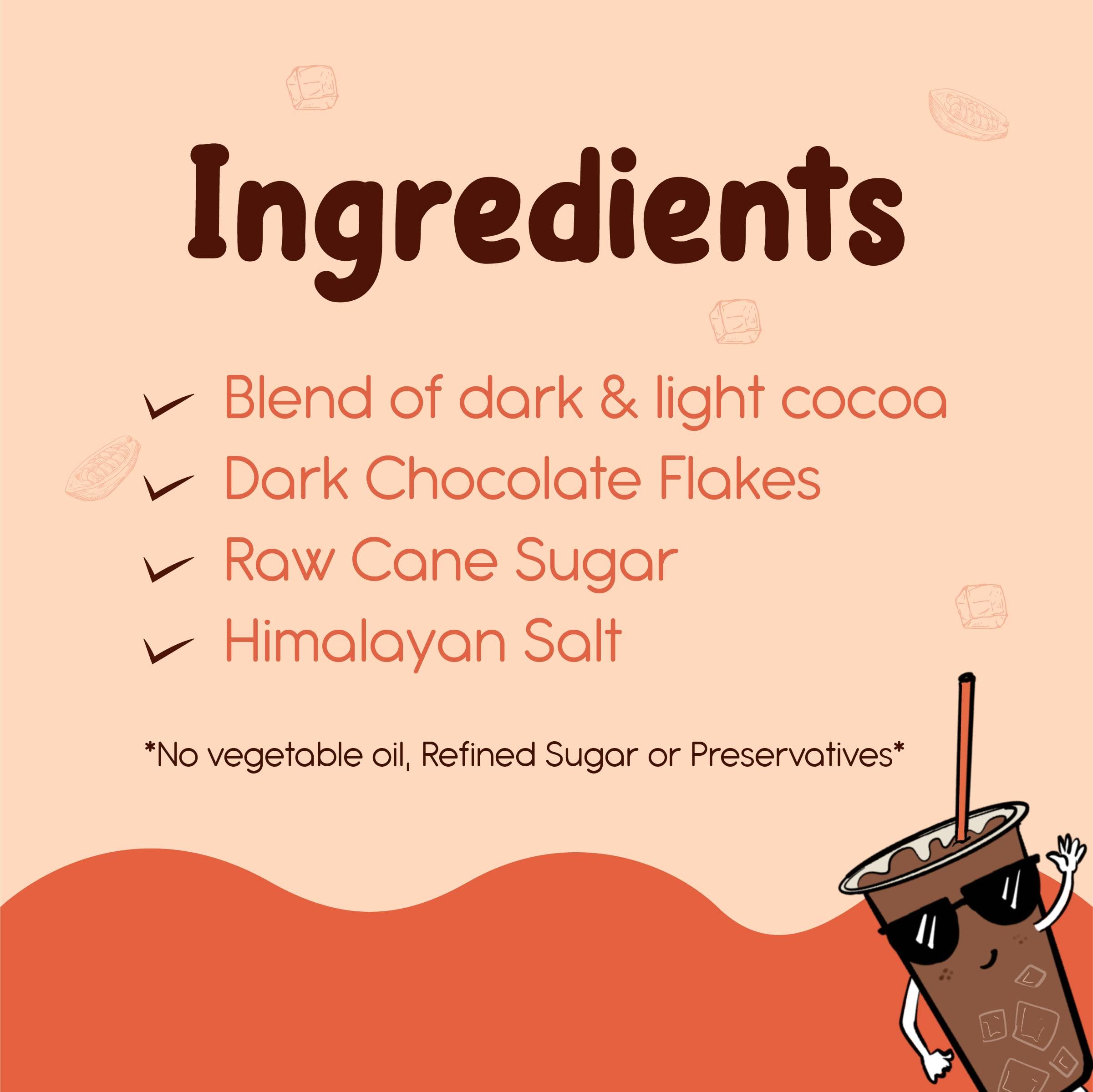 tiggle tiggle 55% Dark Iced/Cold Chocolate Mix Summer Special - 10 Sachets|As Seen On Shark Tank India|Dark Chocolate Powder For Milkshake|Chocolatey & Smooth|Ready In 10 Seconds|No Refined Sugar - 30 Gm