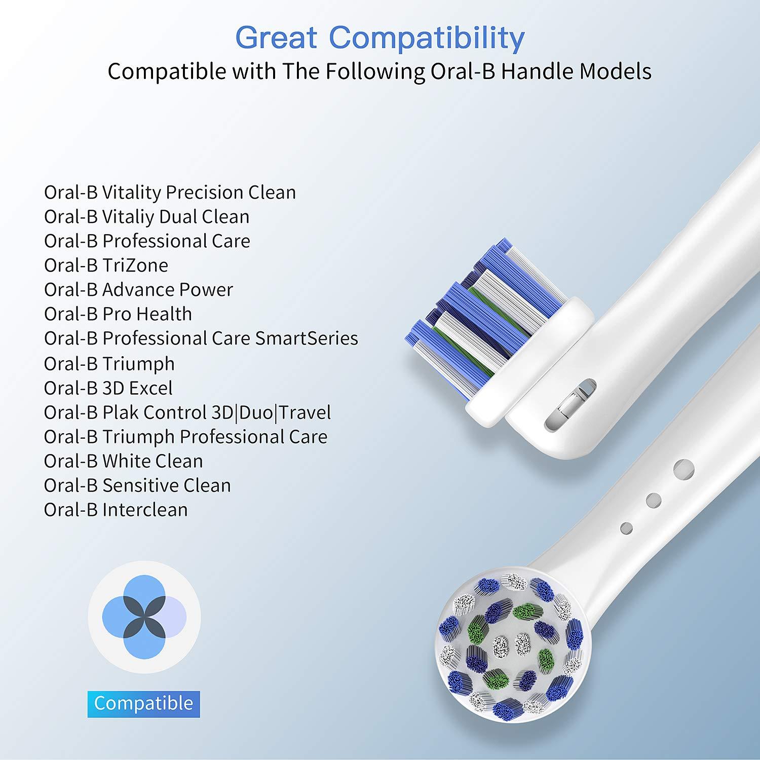 TINGOX Replacement Toothbrush Heads for Oral B Braun, 8 Pack Professional Electric Toothbrush Heads, Precision Clean Brush Heads Refill Compatible With Oral-B 7000/Pro 1000/9600/ 5000/3000/8000 (8pack)