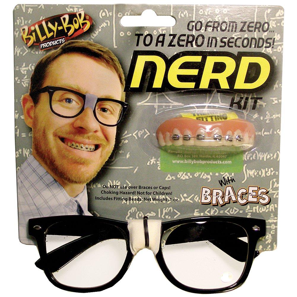 Billy-Bob Billy-Bob Nerd Kit with Glasses and No-Fool Braces