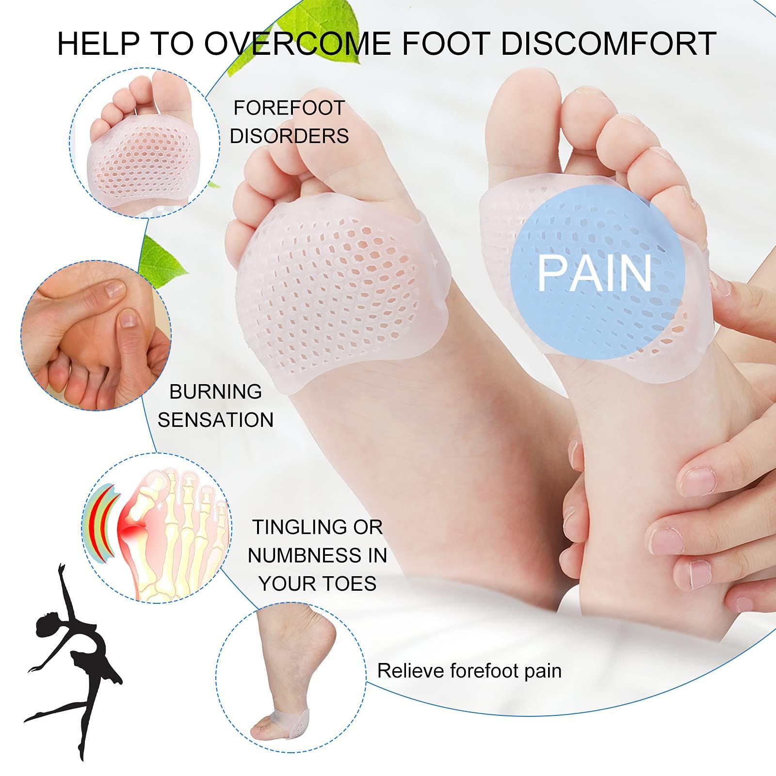FOMIBOBRI Metatarsal Pads 12 Pack Ball of Foot Cushions for Women and Men Soft Gel Foot Pads Pain Relief Forefoot Pad