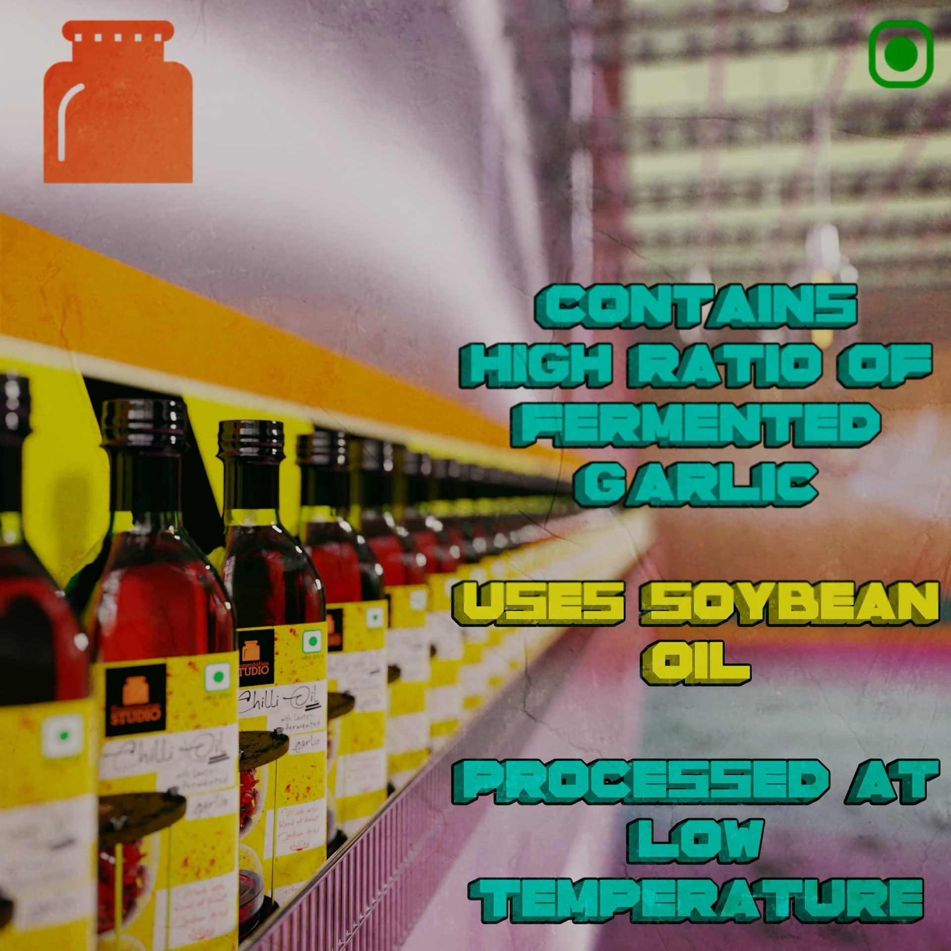 Fermentation Studio Fermentation Studio - Chilli Oil with Lacto-Fermented Garlic | 450g ~ 500mL | Made with Chillies, Garlic and Spices | Concentrated | Mild Spice | No Preservative, Artificial Flavors or Colors |