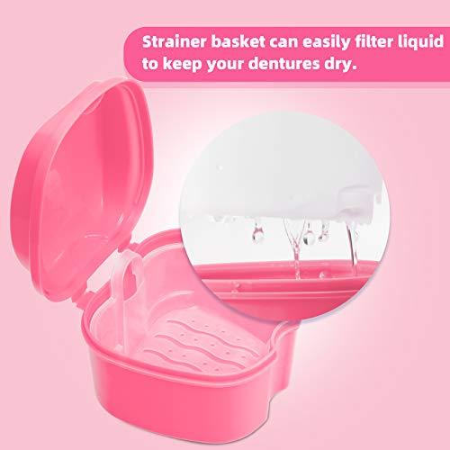 Annhua Annhua Denture Retainer Container Case Cleaning,Denture Bath Box False Teeth Storage Box - Leak Proof and Lid Waterproof