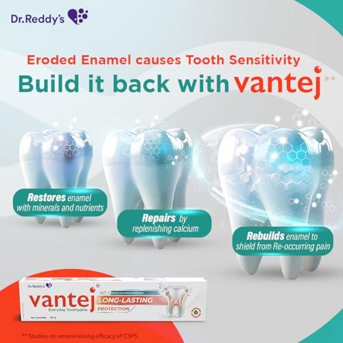 Vantej Vantej Toothpaste for Sensitive Teeth, Dentist recommended, sensitivity toothpaste for everyday use - 100g, white x Pack of 2