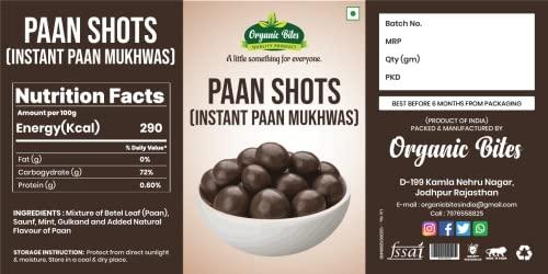 Organic Bites Organic Bites Pan Shots (Instant Paan, Mouth Freshener, Mukhwas) Pan Flavor Candy I Pan Laddu - 200 gm Jar Pack