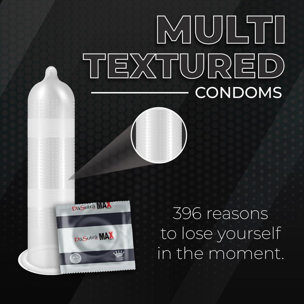 AZISTA AZISTA Dasutra Max Pleasureted Condoms For Men|5 In 1 Multi-Textured Lubricated Condoms|Enhanced Pleasure For Both(Chocolate,3 Count(Pack Of 5))
