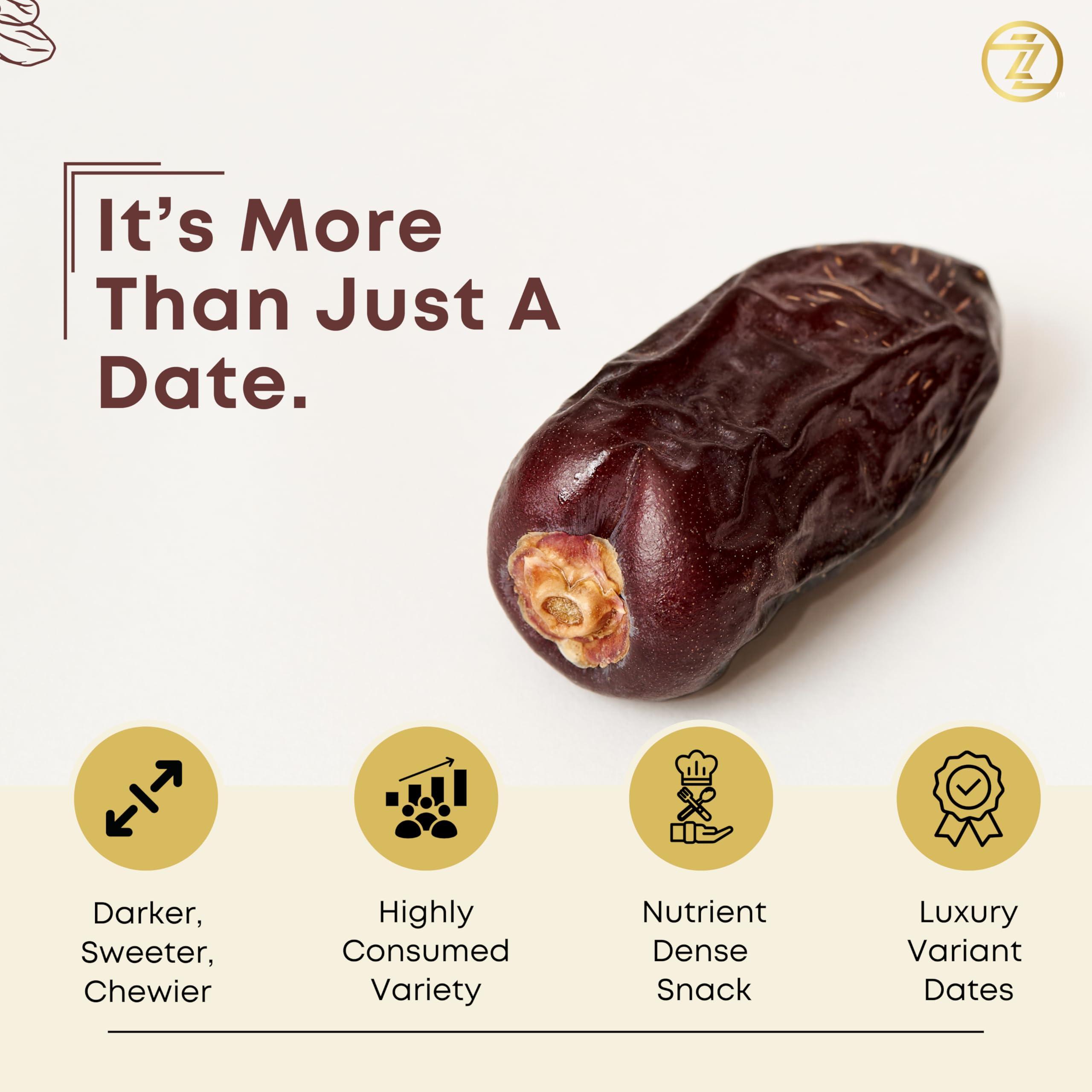 ZABBAAT Kalmi Dates 1kg| Dates in Fresh (Khajur/Khajoor/khajur 1kg)| Dry Dates| Black Dates| Safawi Dates Original 1kg Arabian Dates| Dates Dry Fruits| Dates Safawi dry dates ZABBAAT pack of 2 (500gm *2)