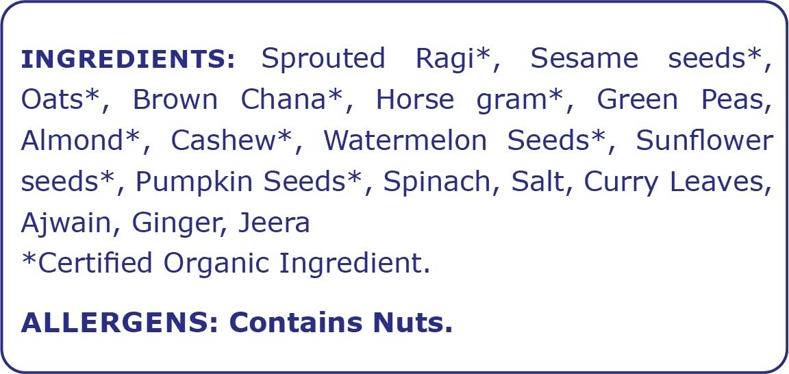 Happy Tumms Happy Tumms Millet Health Mix with Sesame Seeds | Multi Millet Health Mix Powder for Kids | Millet Health Mix Powder for Adults Organic | Natural Ingredients | Sprouted Ragi, Sesame Seeds and Curry Leaves for Calcium | 800 g