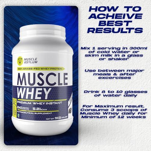 Muscle Asylum Muscle Asylum Premium Whey Protein l 1kg, 25 Servings l Cookie & Cream l With Genuine Lab Reports l Muscle Building & Recovery | Increased Muscle
