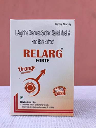 Renova Renova Relarge Forte L-Arginine Granuels Sachets Safed Musli & Pined Bark Extract (Orange Flavor) - Serving Sachet - 10 gms