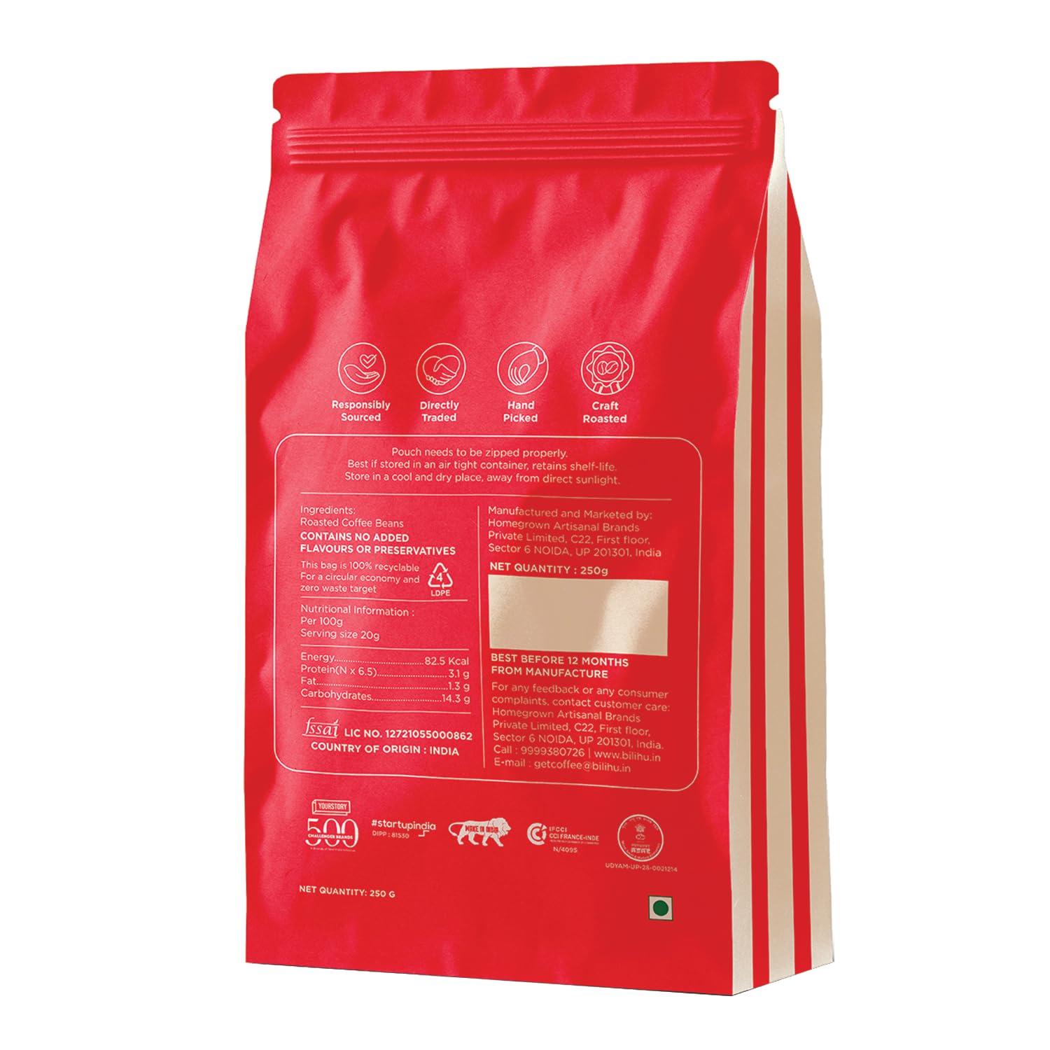 Bili Hu Bili Hu 70% Arabica 30% Robusta Blend Coffee | Whole Beans - 200G | Made with 100% Specialty Grade Arabica & Robusta Freshly Roasted Coffee Beans