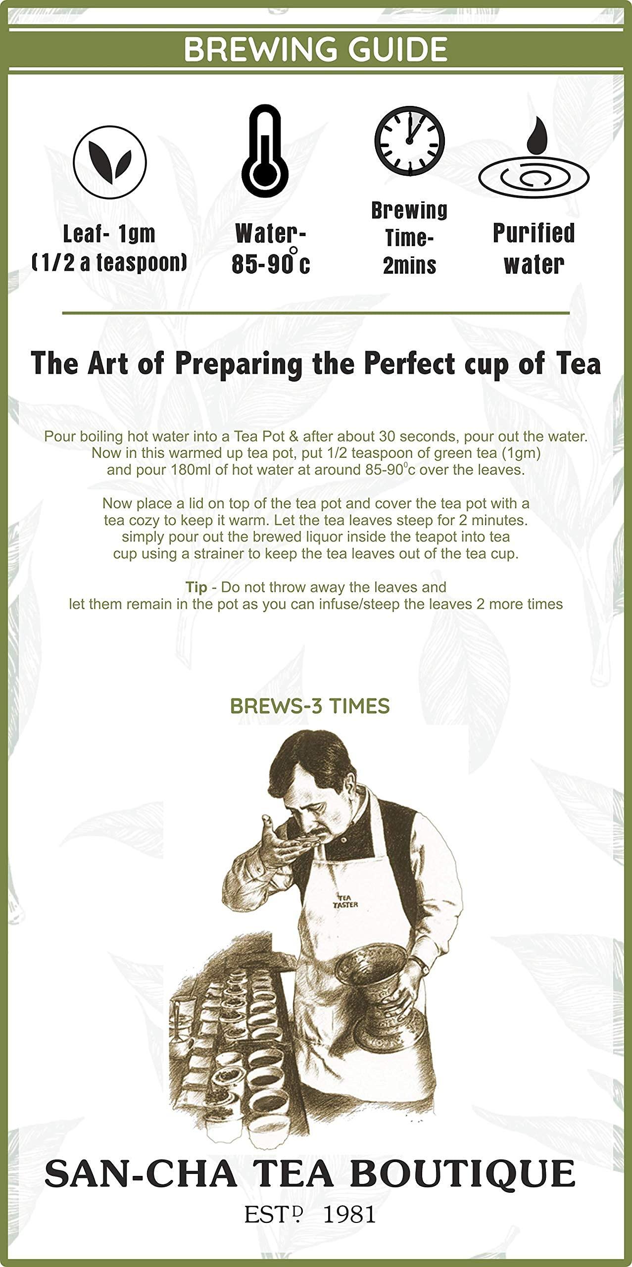 SAN-CHA SAN-CHA Tea Boutique Wild Rose Green Tea, Rose Tea (1 Gram, 100+Cups), Real Rose Petals Blend, 100% Rainforest Alliance Certified, Immunity