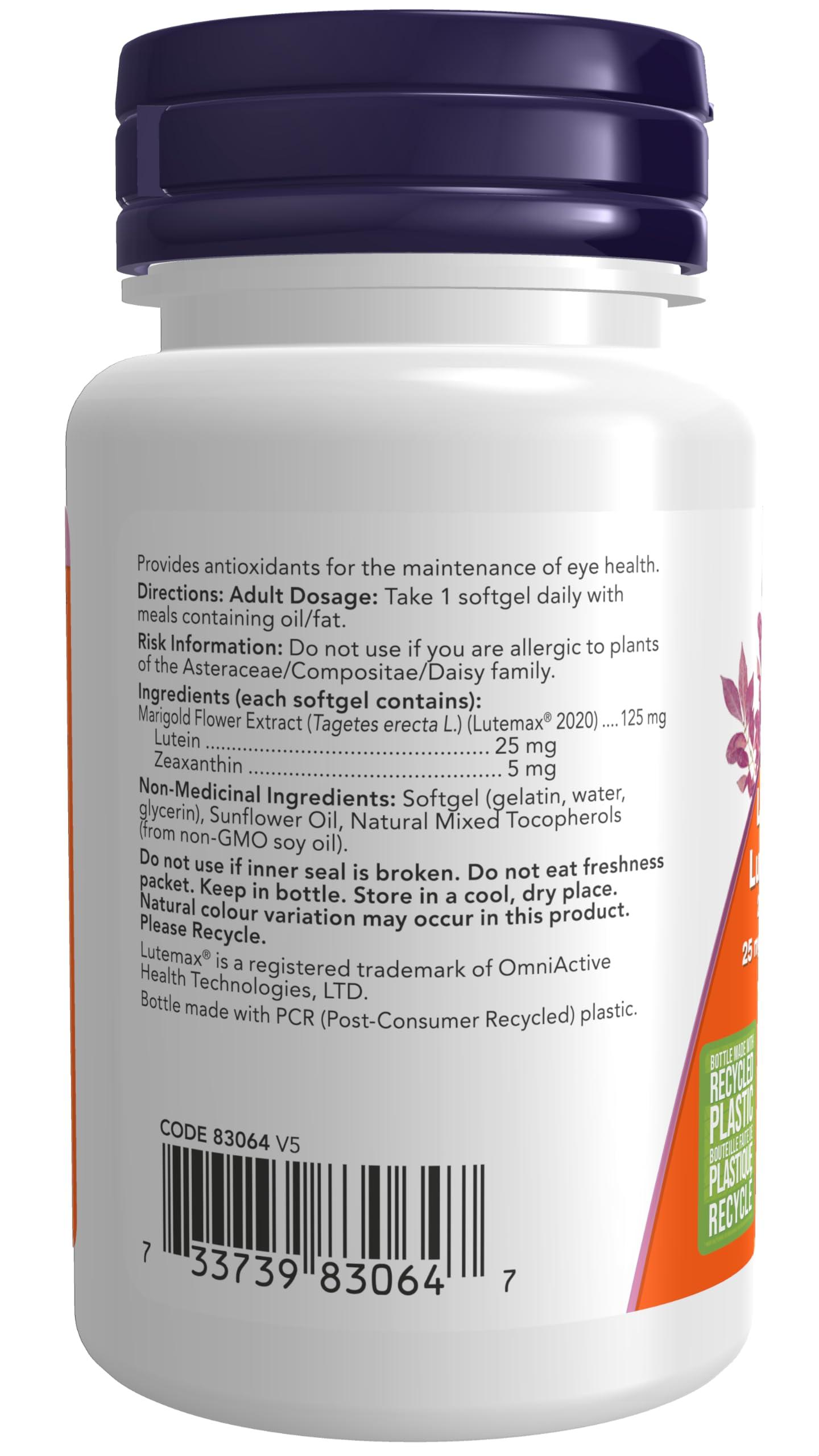 Now Foods Now Foods Lutein 25mg and Zeaxanthin 5mg 60gels