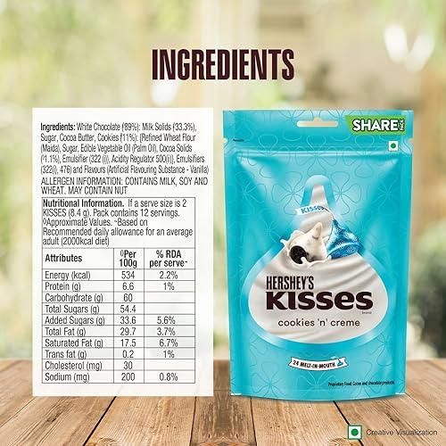 Hershey's Kisses Hershey\'s Kisses Cookies n Creme Chocolate, 100.8gram (Pack of 4)