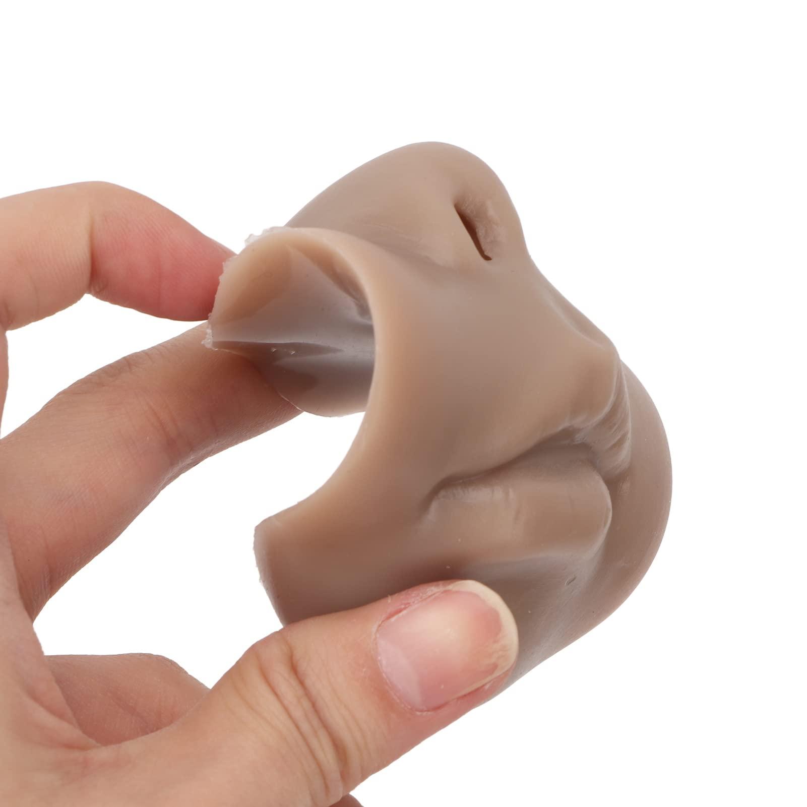 FOFY Soft Silicone Nose Model, Silicone Nose Model Compact 3 Flexible Mouth For Salon For Teacher (Dark Skin Color)