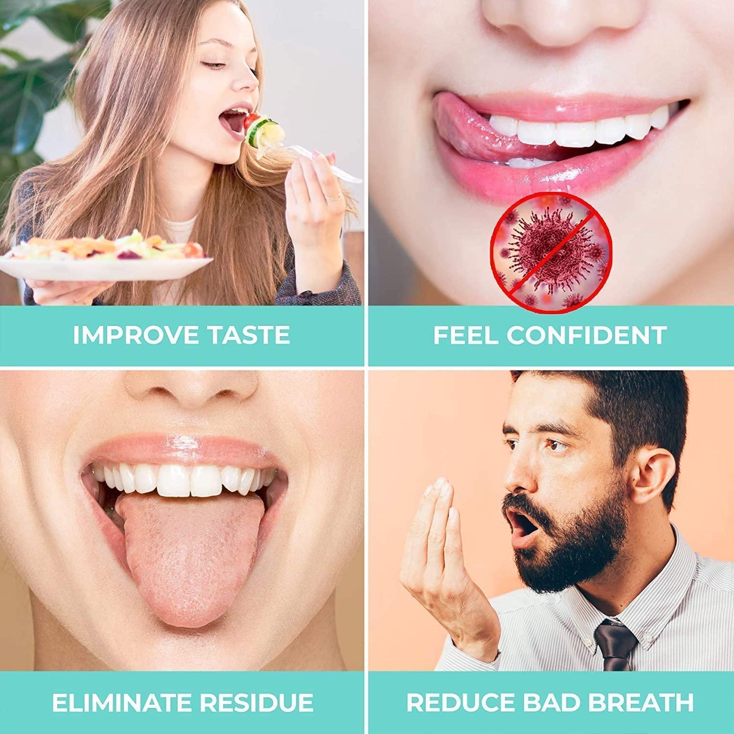 OVEERA OVEERA Steel Tongue Cleaner -Tongue scrapers for adults with Surgical Grade, Non-synthetic Grip, Tongue Cleaners (Pack Of 5)