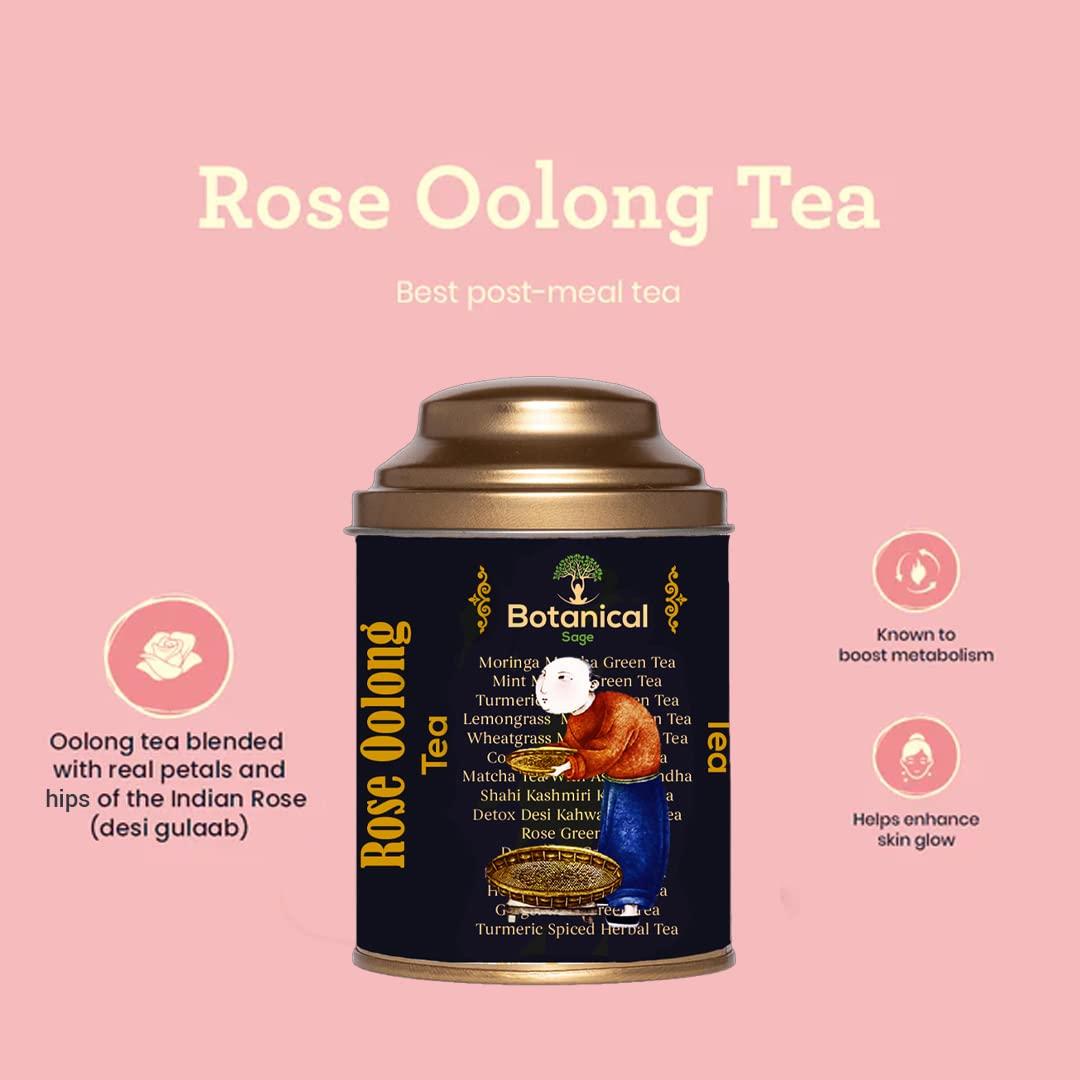 Botanical Sage Botanical Sage- Rose Oolong Tea 100g With free Tea Infuser | Himalayan Oolong tea Blended With Rose Petals & Rose Hips