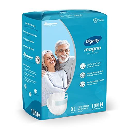 Dignity Magna Adult Diapers, Extra Large, Waist Size 48 - 57, 10 Pcs/Pack  (Pack of 3), 30 Pcs 