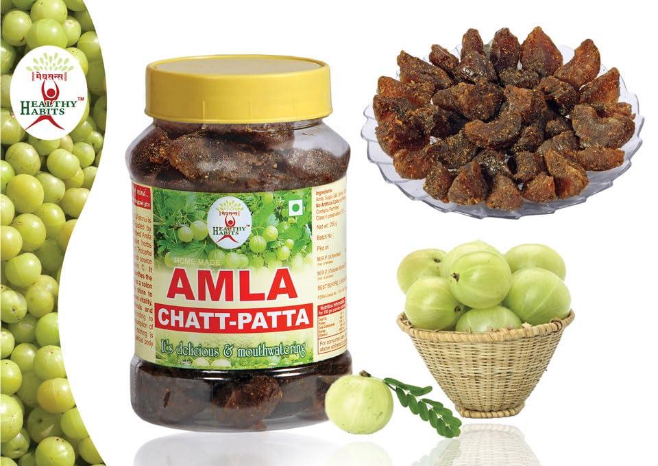 HEALTHY HABITS Healthy Habits By Meghsons Homemade Amla Chatt-Patta | Healthy Snack, Immunity Support | 100% Natural | Ayurvedic Recipe | Digestive booster | Tasty munching item | 250 Gms