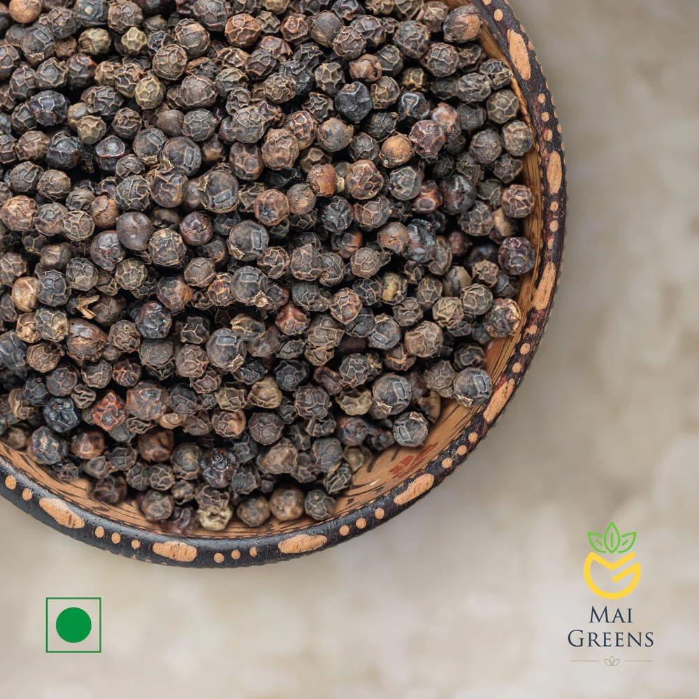 Maigreens Whole Black pepper | Tellicherry Special Extra Bold Black Pepper (TGSEB) | Kali Mirch Whole (100g) | Best Grade