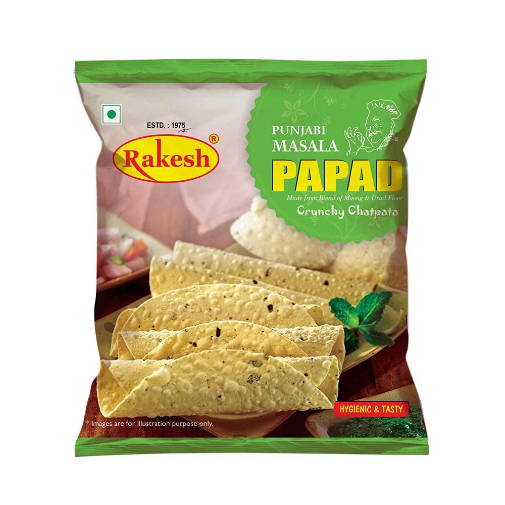 Rakesh Group Rakesh Punjabi Papad 200g Combo Pack, Tasty Moong Dal & Urad Dal Papad, Crispy Papad, Ready To Roast Papad (7Pcs Pack)