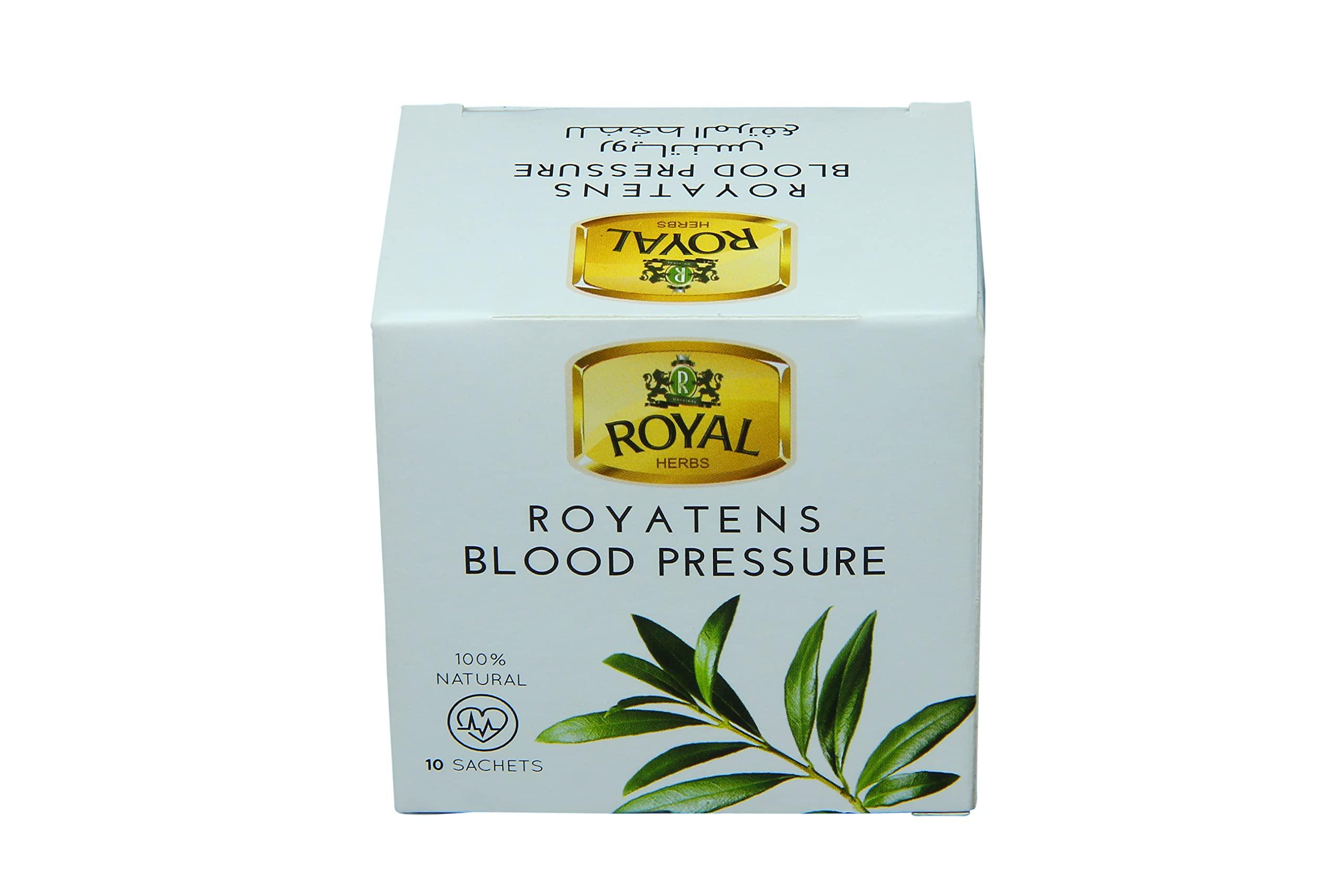 REGIME TEA Royal Regime Tea Herbs Royatens, Reduction Hypertension Blood Pressure Reduction Green Tea Bags, 20 Grams, Pack of 10 Tea Bags