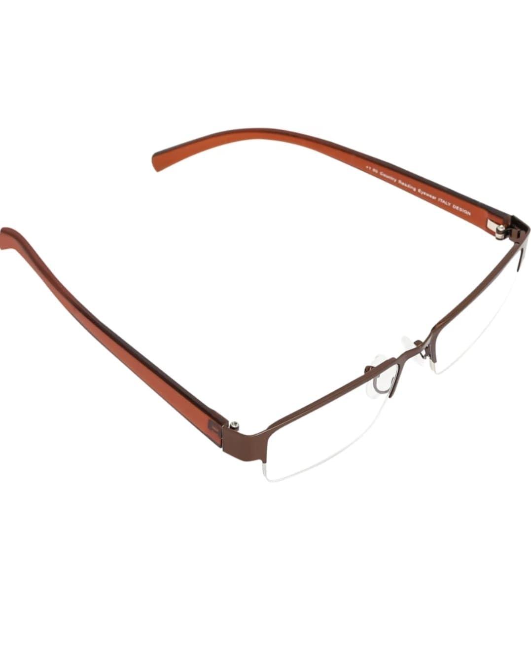 JOY COLOURS JOY COLOURS Half Rim Reading Glasses For Men And Women Power +1.00 +1.25 +1.50 +1.75 +2.00 +2.25 +2.50 +2.75 +3.00 With Smart Carry Box (+ 1.25, Brown)